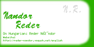 nandor reder business card